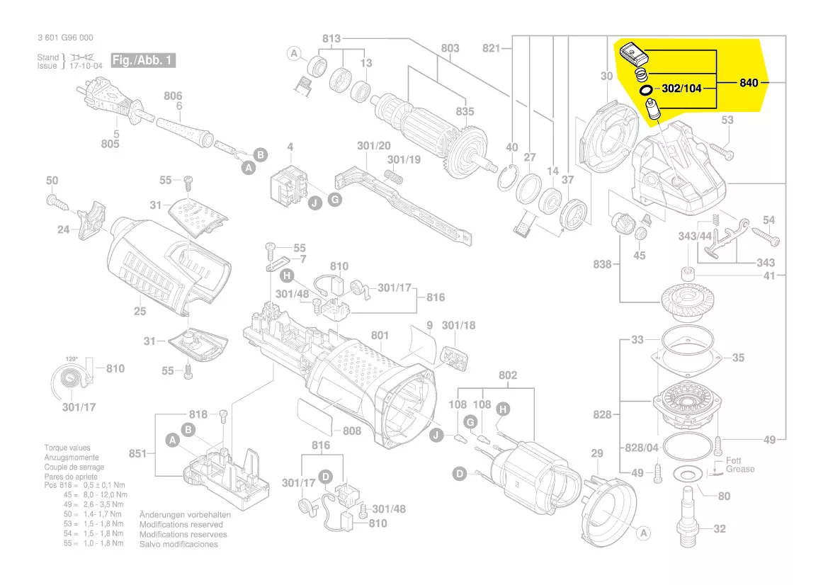 Bloqueur d\'axe réf. 1 607 000 V41 BOSCH